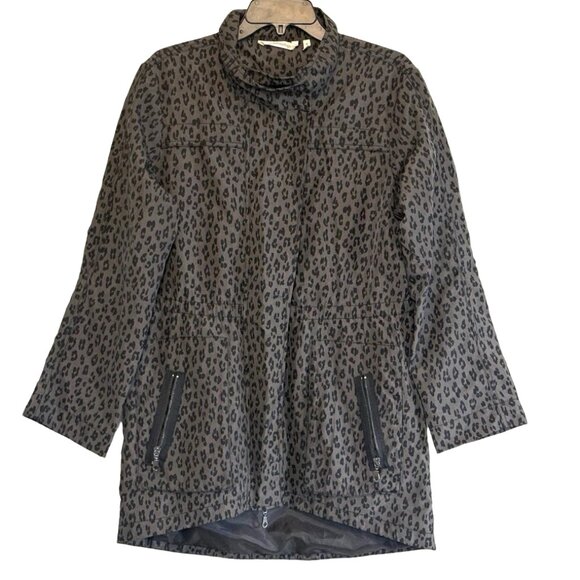 🍀🍀Soft Surroundings Nylon Leopard Animal Print Jacket 1X - Picture 3 of 5
